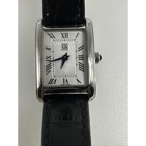 ESQ by Movado Ladies Tank Watch E5371 Roman Numerals White Dial Classic